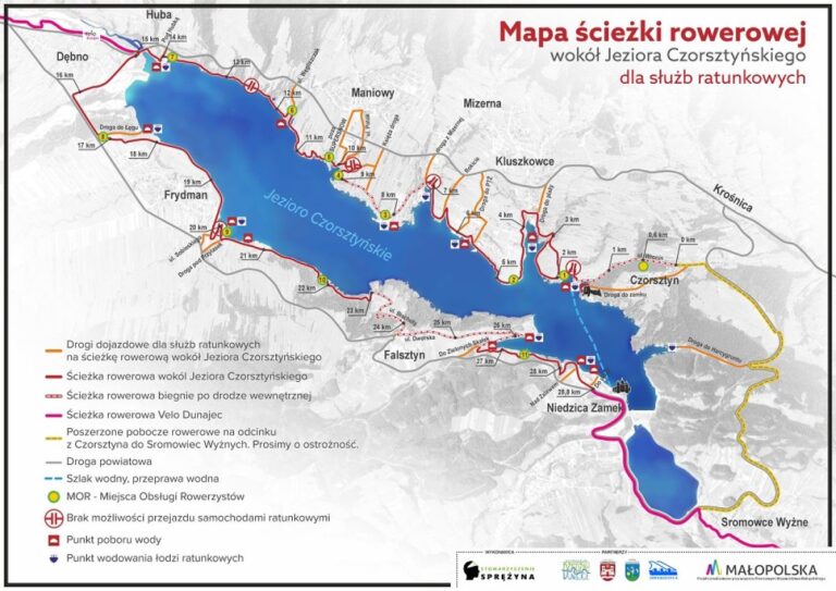 Specjalna mapa dla służb ratunkowych wokół Jeziora Czorsztyńskiego